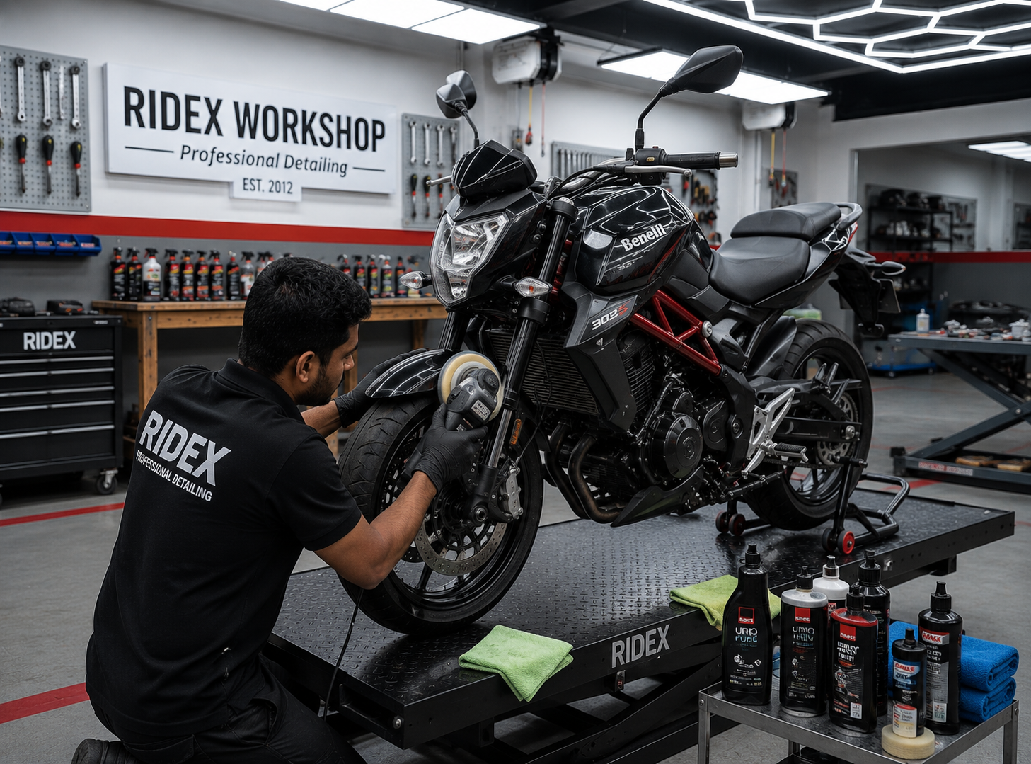 Motorcycle polishing and surface finishing
